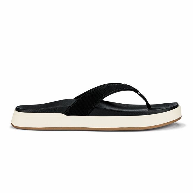 Olukai Women's Nua Pio Flip Flop - Black US647-208